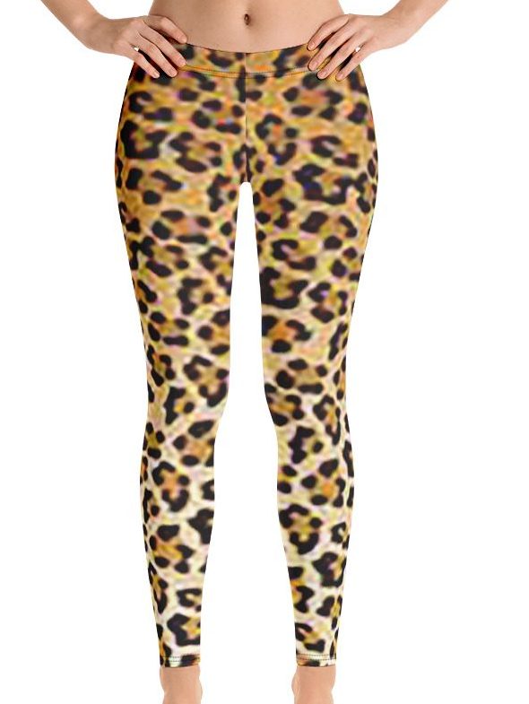 Ladies Leggings Leopard Print Natural - Personal Touch Gifts