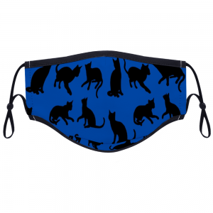 Adult Cat Face Mask Blue
