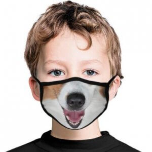 Kids Border Collie Face Mask